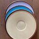 3 espresso cups and their saucers, Limoges porcelain, Magdalithe model, 1950s