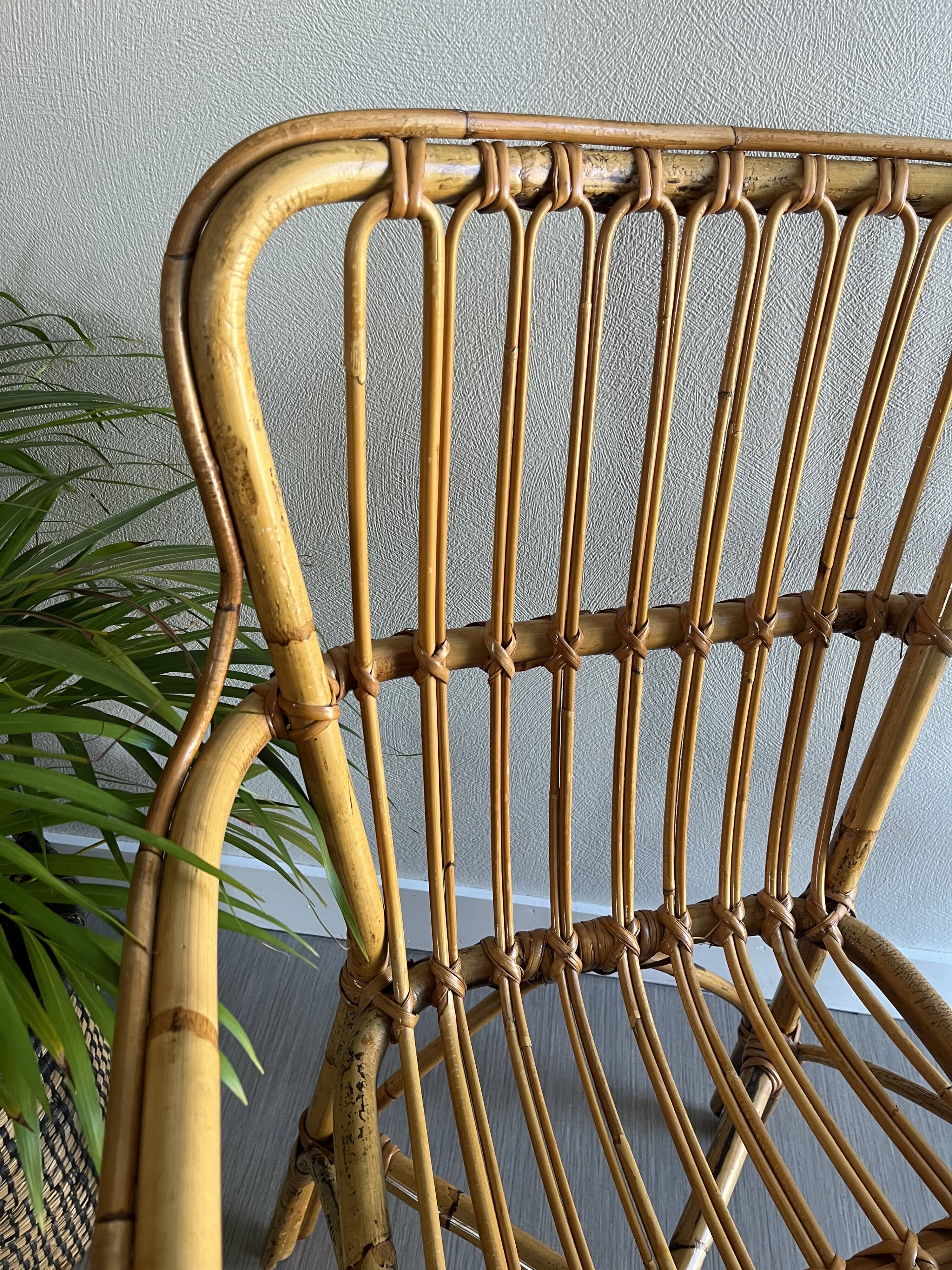 Vintage rattan armchair