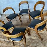 Set of 6 Baumann Gondola bistro chairs in curved wood