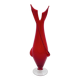 Tulip Vase Fratelli Toso Murano Red Crystal Ribbons 37.5cm