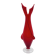 Tulip Vase Fratelli Toso Murano Red Crystal Ribbons 37.5cm