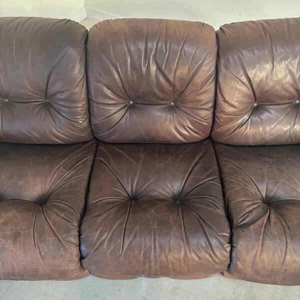 Canapé Okay en cuir d'Adriano Piazzesi, Italie, années 1970