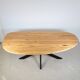 Organic oak dining table with steel matrix base, Hjort Knudsen