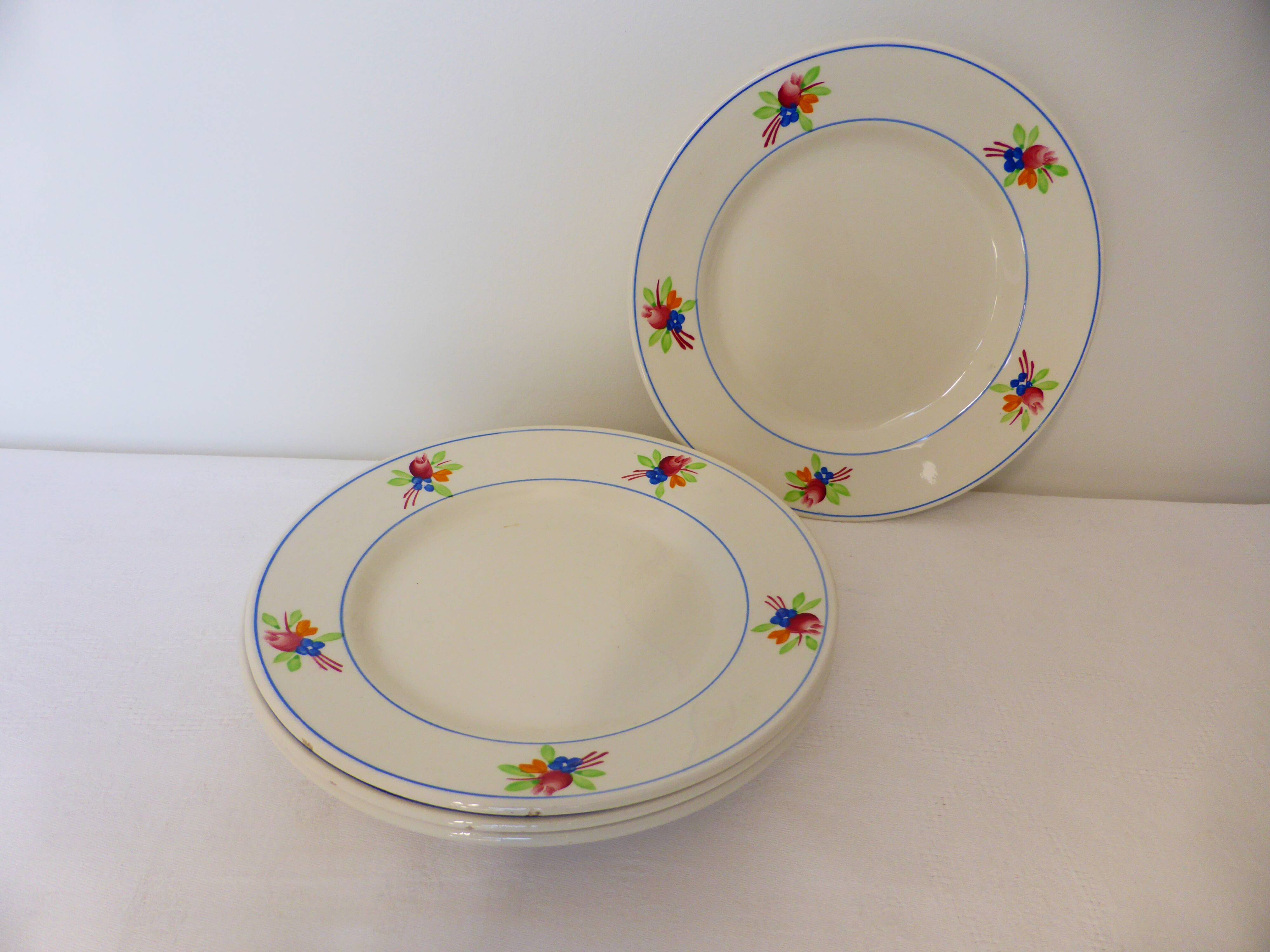 4 dessert plates of Gien model Nice