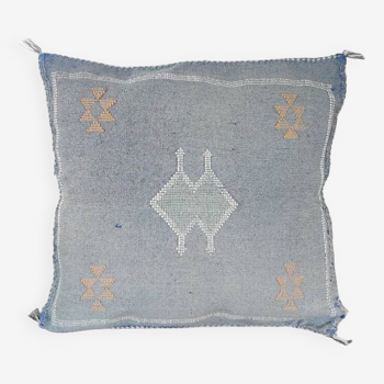 Faded blue Berber cushion