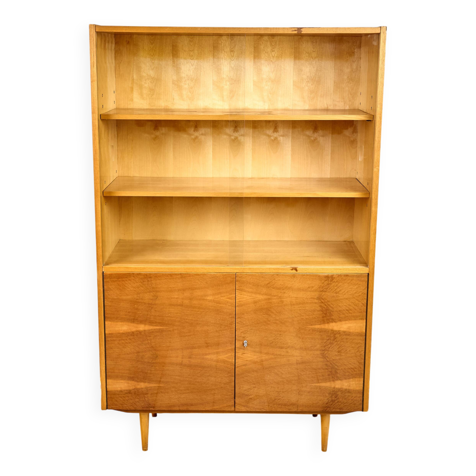 Vintage Wooden Bookcase, 1960s, Czechoslovakia