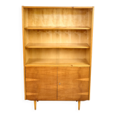 Bibliothèque en bois vintage, années 1960, Tchécoslovaquie