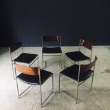 Mid-Century Modern SM08 Dining Chair Set by Cees Braakman for Ums Pastoe, Netherlands, 1960s, Set of 5