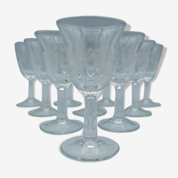 Verres à liqueur gravés