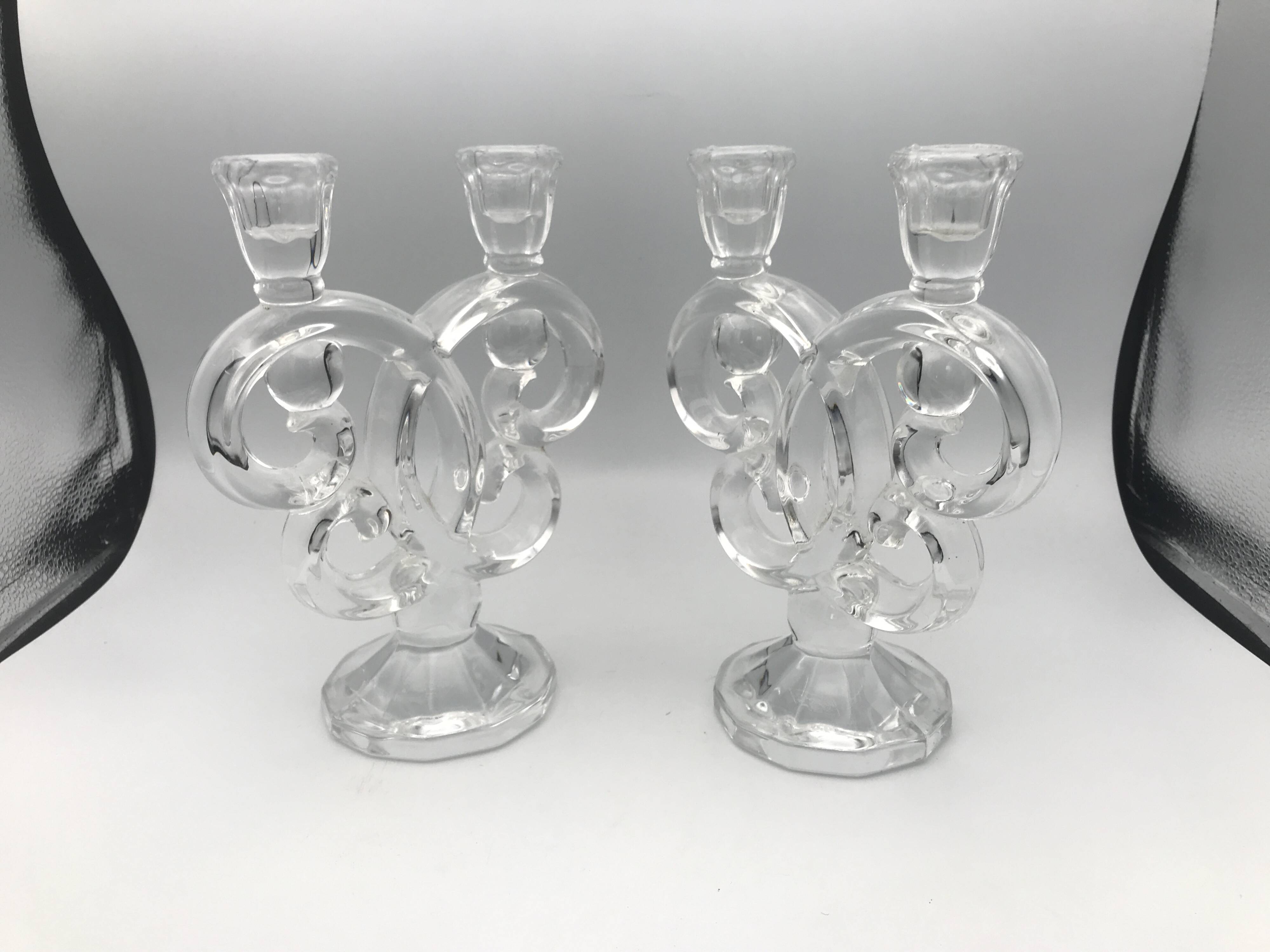 Pair of vannes crystal candelabra, 1960s decoration