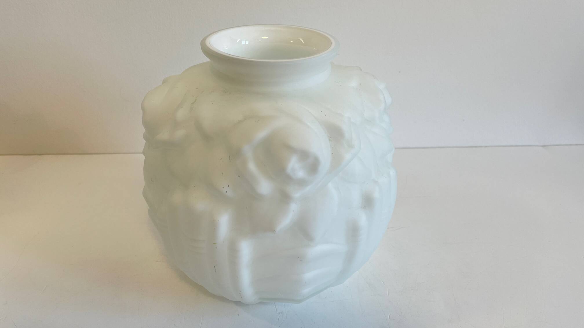 Art Deco glass paste ball vase