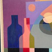Original Swedish Oil on Canvas – "Abstract Still Life" by BMK (1993) – Signed – Vintage and Framed – 60 × 51 cm