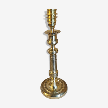 Louis Philippe Restoration candlestick in brass, 19th century