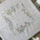 Square tablecloth embroidery naïve hand multicolored - linen threads - 110x110 cm