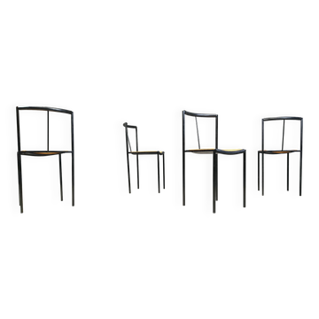 4 chairs by Zeus Noto Maurizio Peregalli Millepunte, 1985