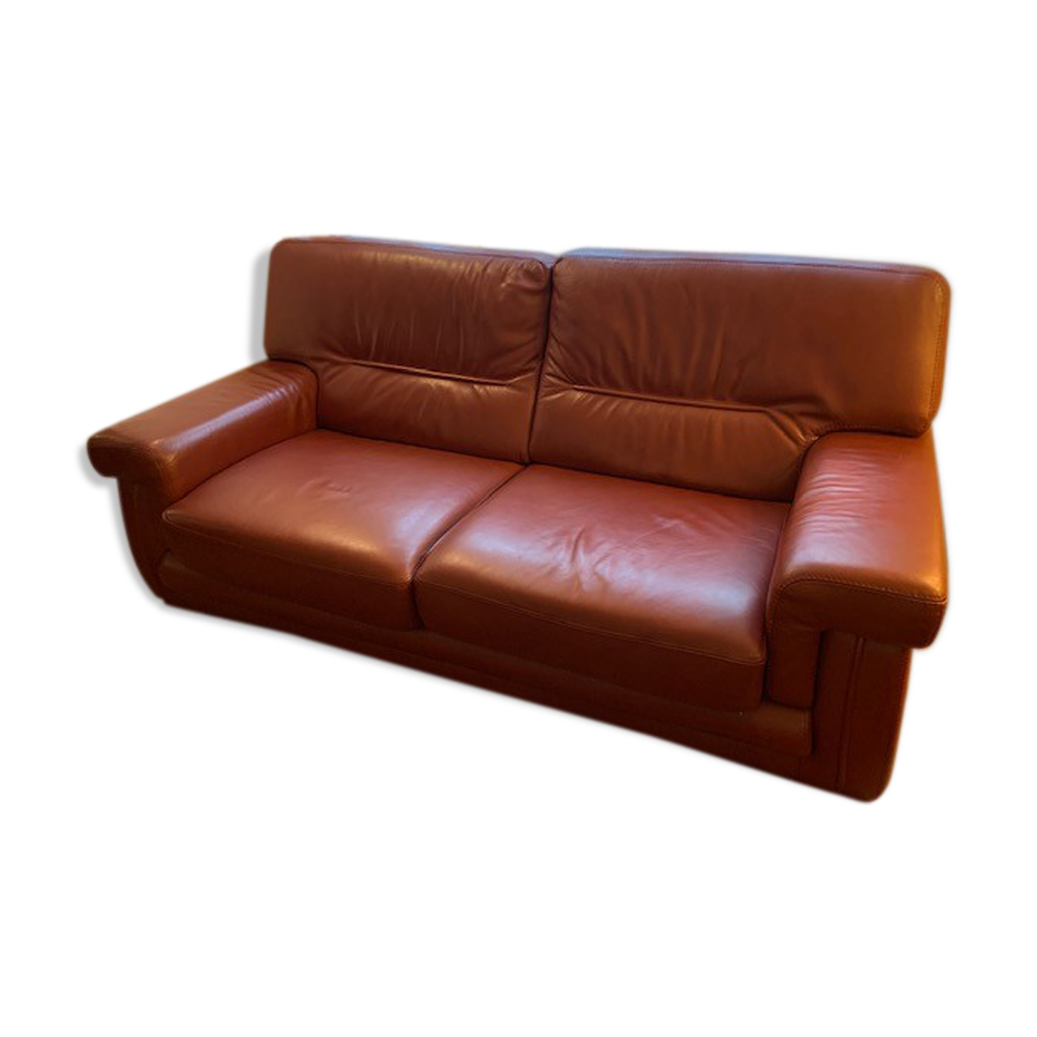 Full-flower 3-seater leather sofa