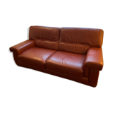 Full-flower 3-seater leather sofa