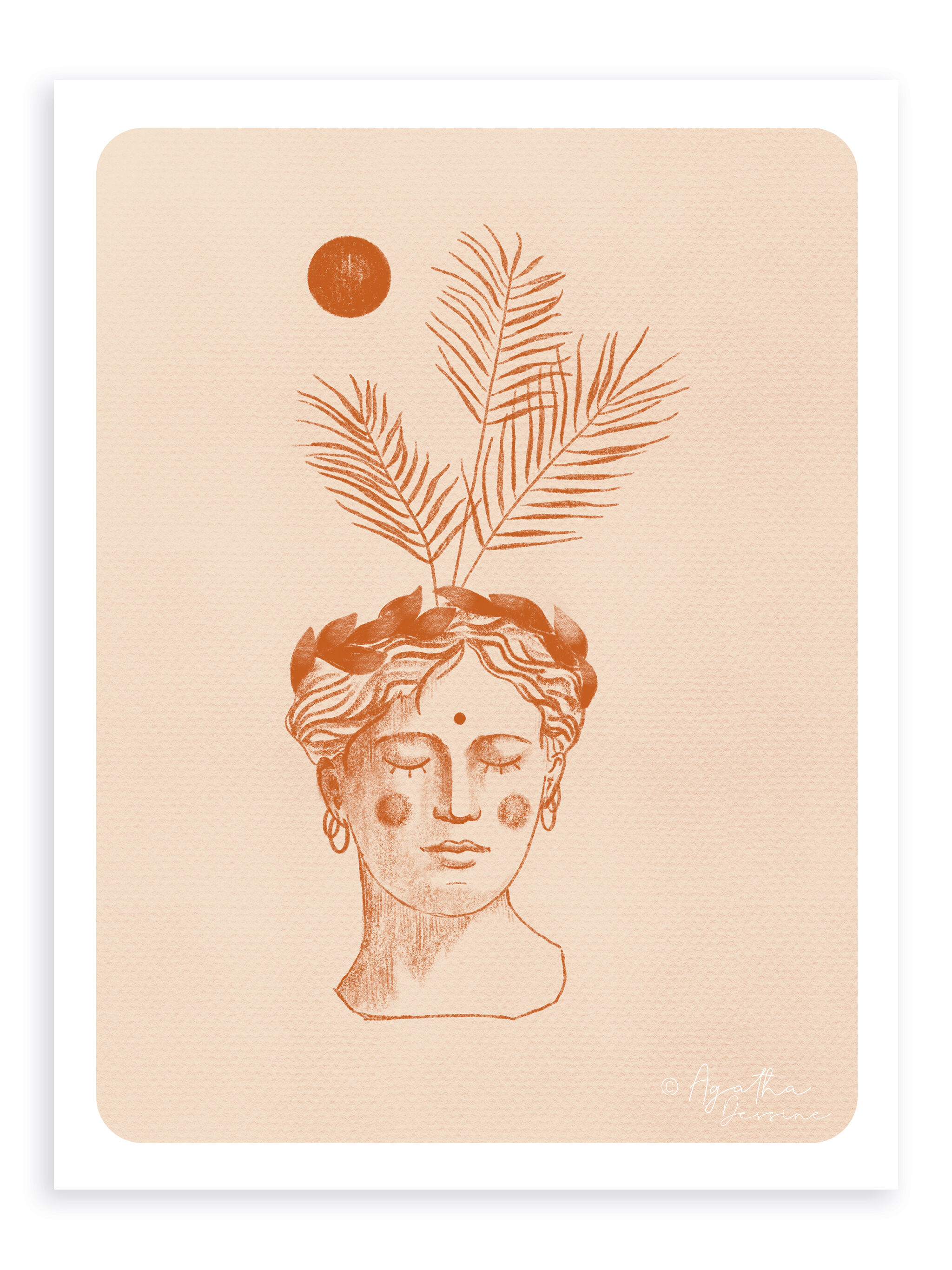 Illustration "Antique face vase" A4
