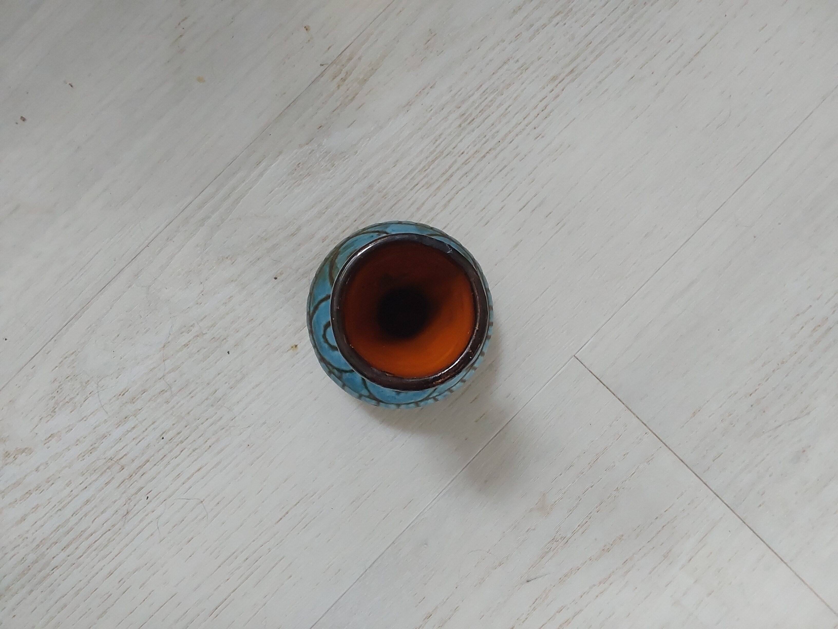 Blue vase signed Alain Maunier