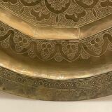 Chic vintage ethnic decorative oriental engraved copper plate