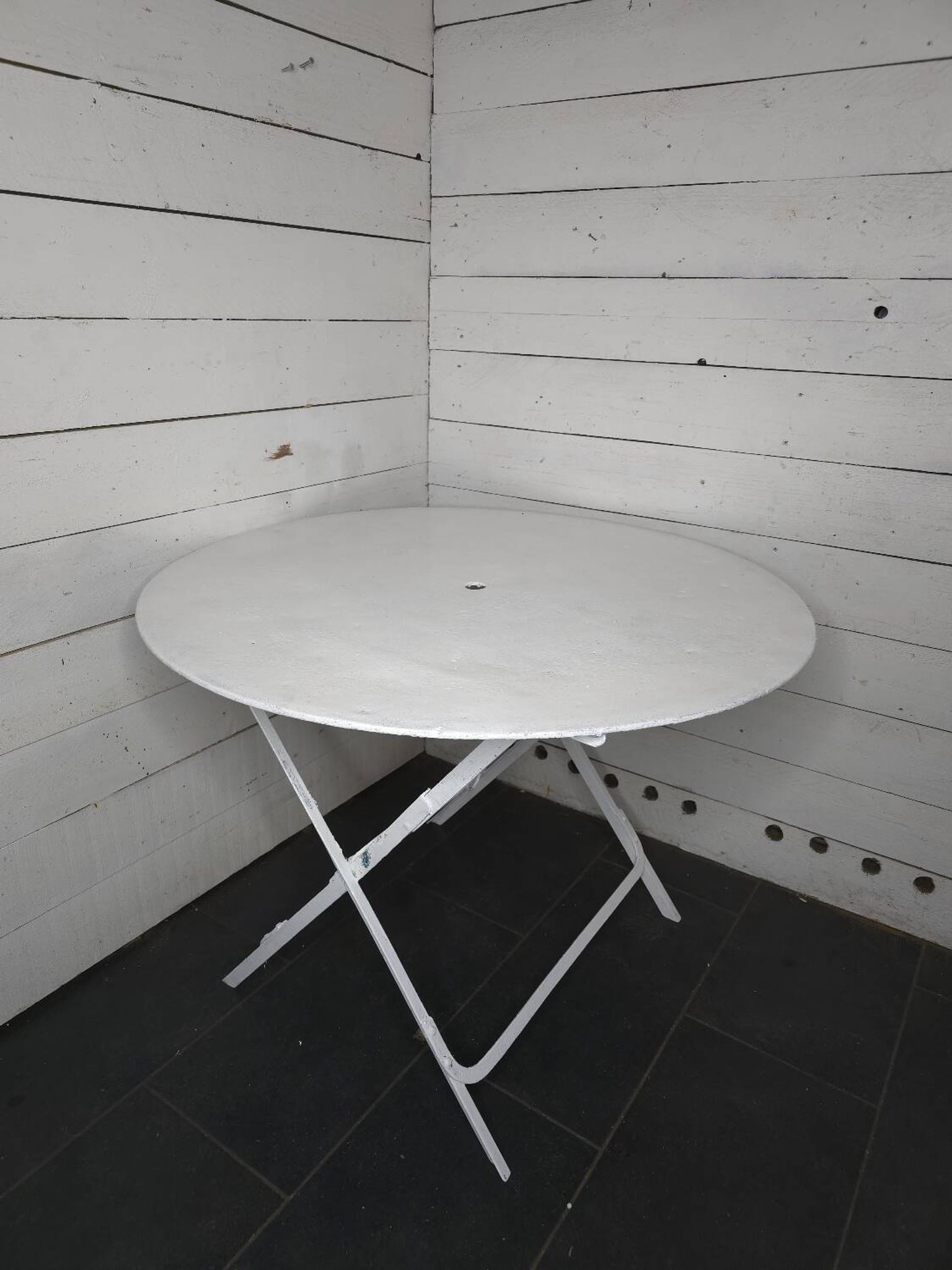 Folding iron garden table