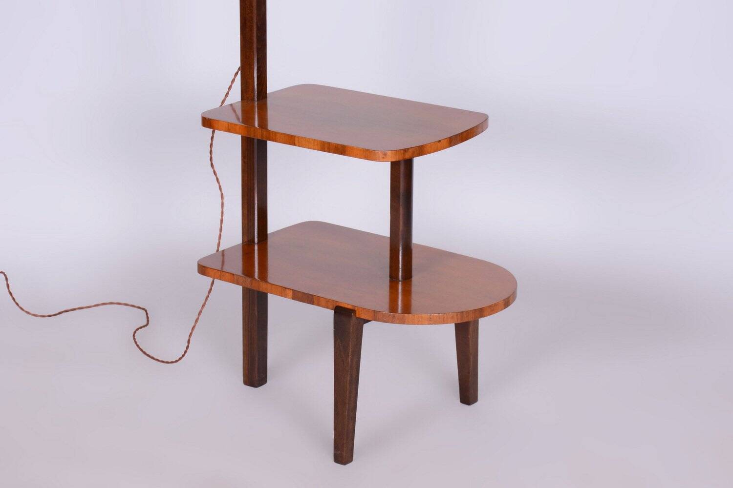 Art Deco Walnut Floor Lamp attributed to J. Halabala for Up Závody, Czech, 1930s