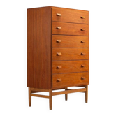 Poul M. Volther chest of drawers model F17 in teak and oak FDB Møbler Denmark 1960