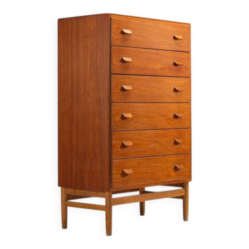 Poul M. Volther chest of drawers model F17 in teak and oak FDB Møbler Denmark 1960