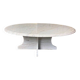 Oval coffee table in Carrara marble – Italian design from the 1970s
