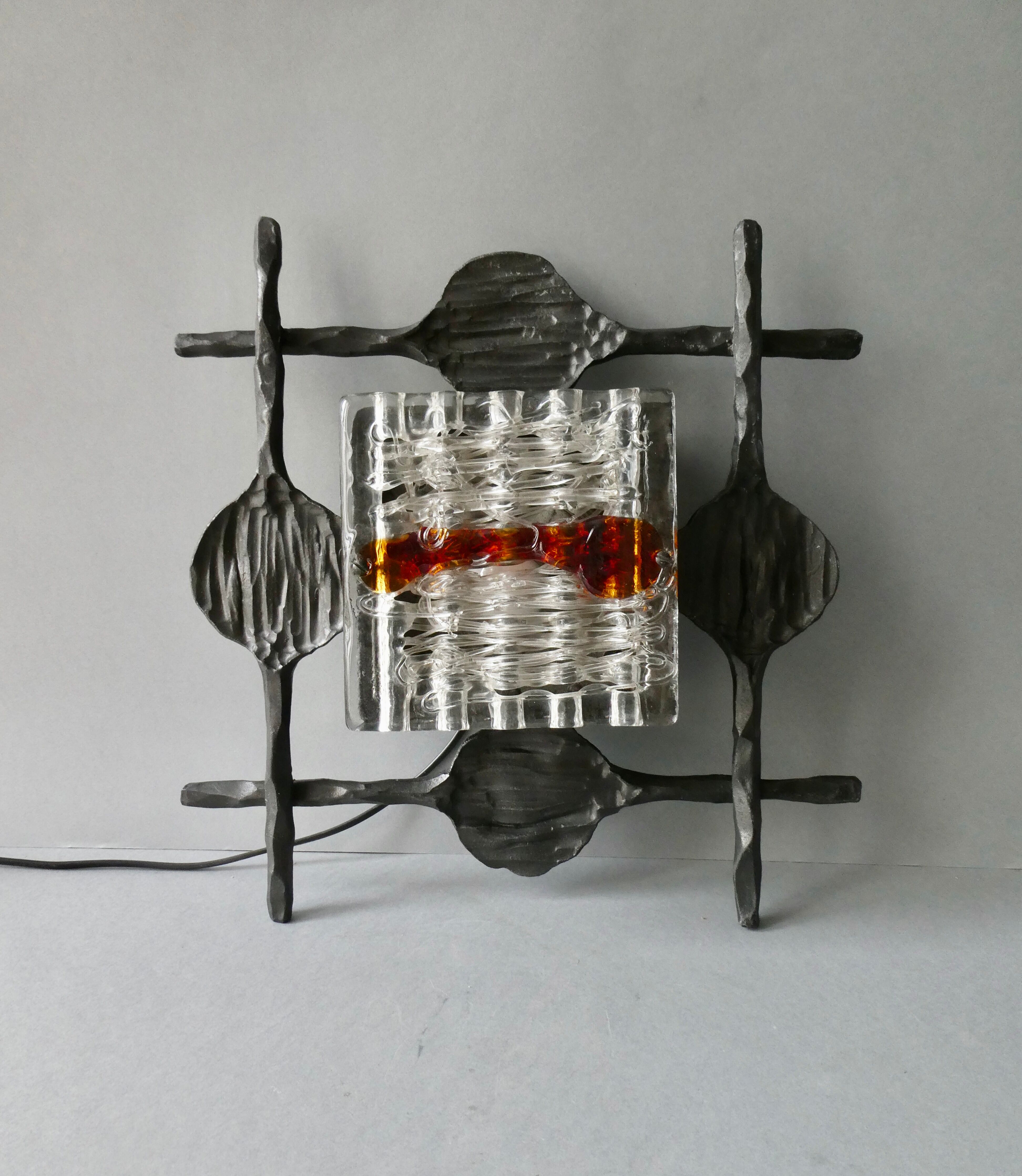 Swedish brutalist wall lamp by Tom Ahlström & Hans Ehrlich, 60s