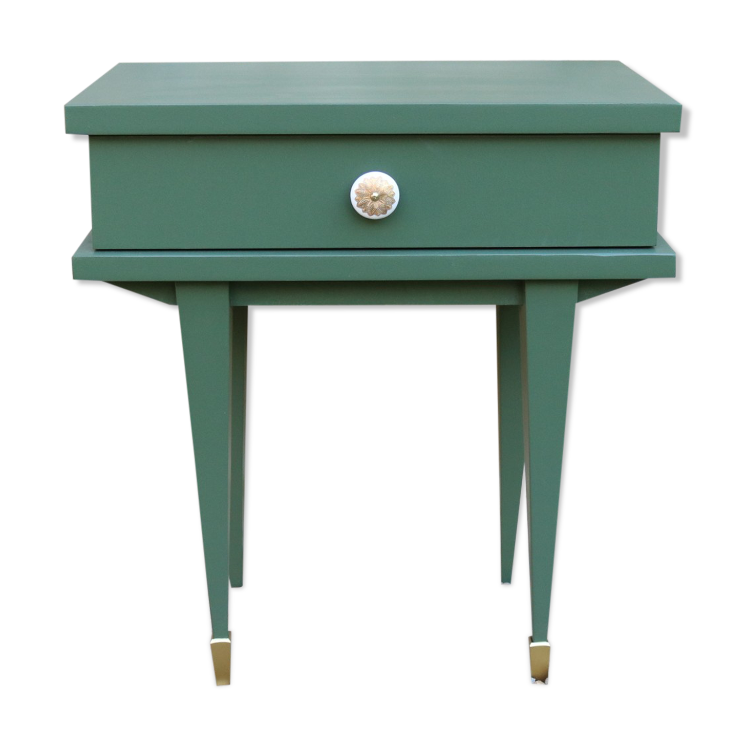 Vintage bedside green forest gold