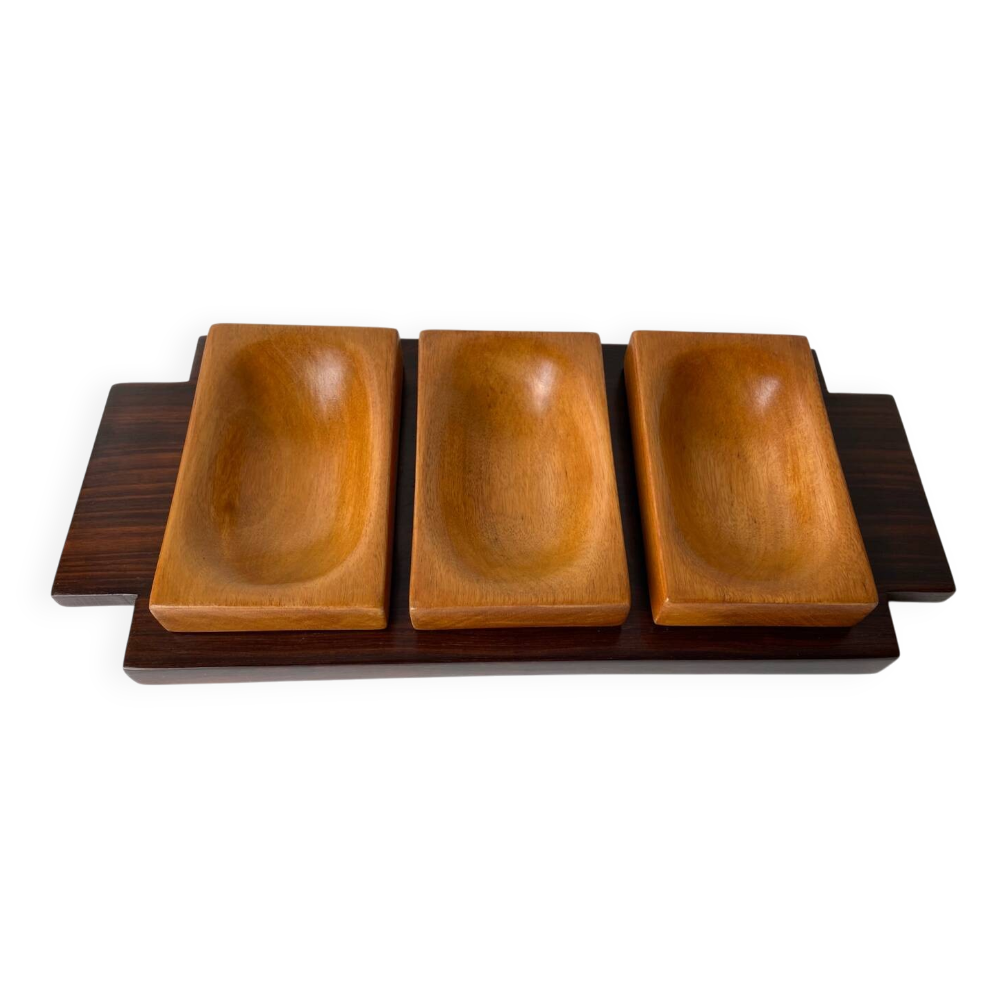 Solid wood aperitif/cocktail tray by Max Meder