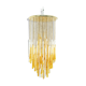 Chandelier 4 lights mazzega glass white gold 60