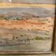 Framed watercolor trees in autumn dated 1943