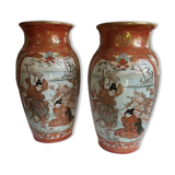 Pair of porcelain vases from Satsuma 19th
