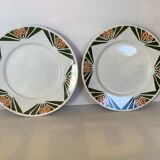 4 old earthenware plates decorated Alsace