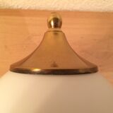 Brass and opal globe wall lamp from the 60s