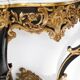 Console Napoléon III du XIXe siècle en bois ébonisé et bois doré