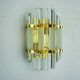 Venini wall lamp, triedri glass, murano, italy, 1970