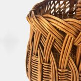 Old woven wicker shopping cart