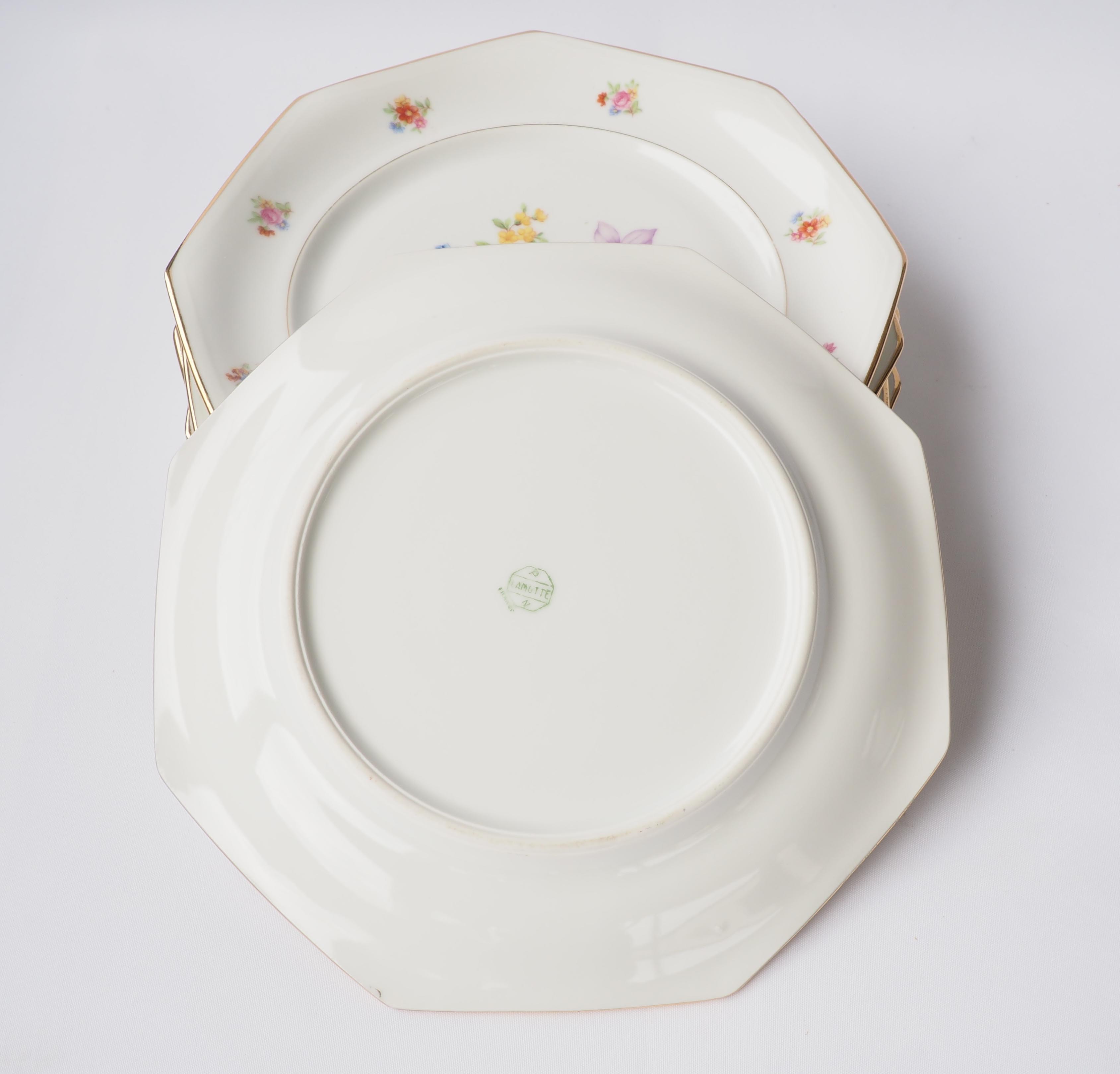 6 octagonal flower plates