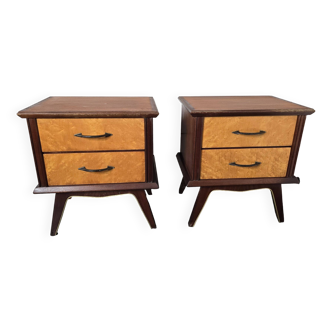 Pair of vintage teak bedside tables from the 60s