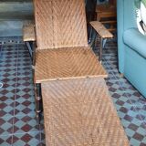 Vintage rattan lounge chair