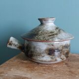 Covered fondue pot signed Atch, Chantal and Thierry Robert