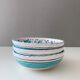 3 ceramic bowls deruta etrusca, green rooster, ceramic bowl italian majolica pottery handpainted