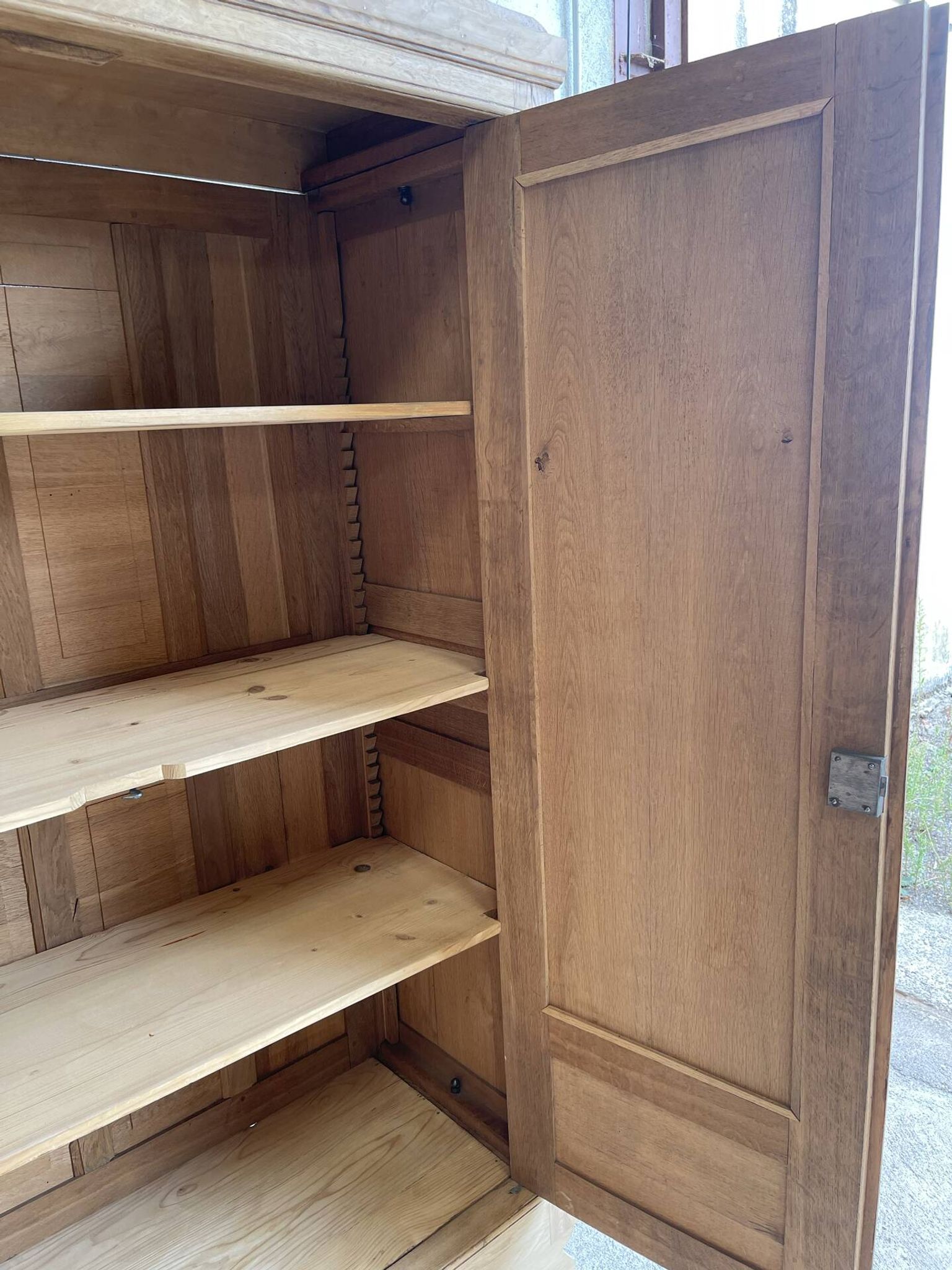 Art Deco wardrobe in raw oak wood