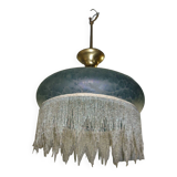 Pendant lamps in polished glass with bead fringe, Ø 40 cm