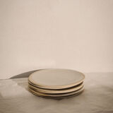 Assiette plate en grès - blanc