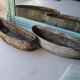 Pair of fibrecement bean-shaped planters