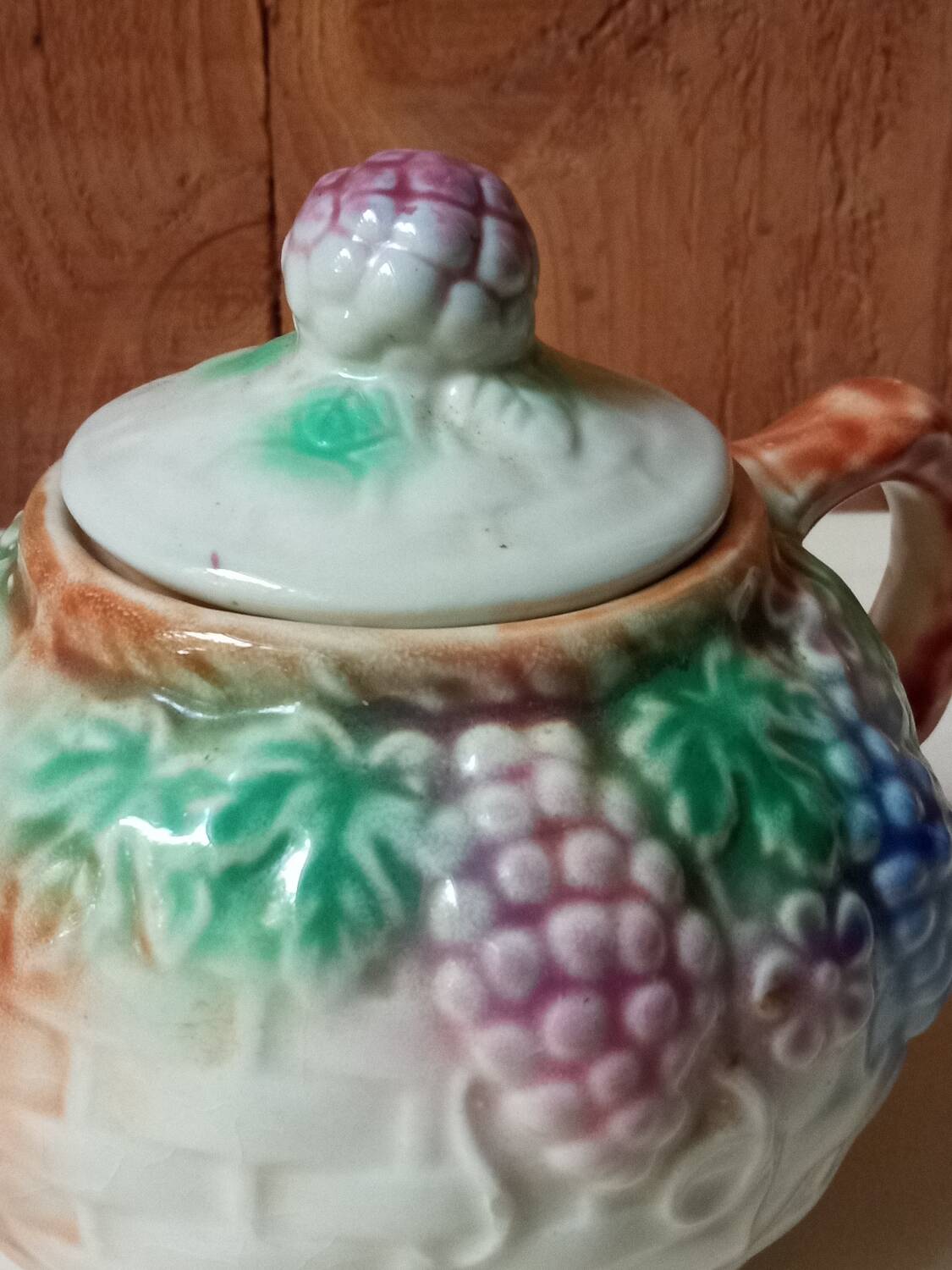 Antique teapot in slip
